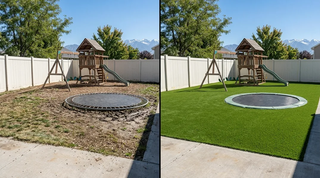 Result artificial grass installation in Salt Lake City - Salt Lake City Turf Installation