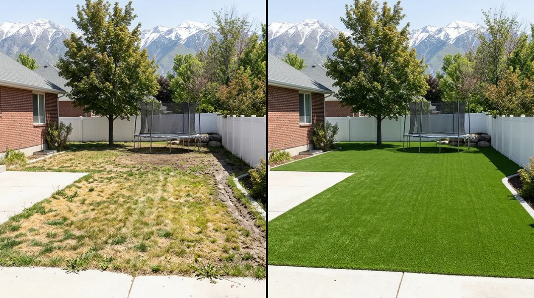 Result artificial grass installation in Salt Lake City - Salt Lake City Turf Installation